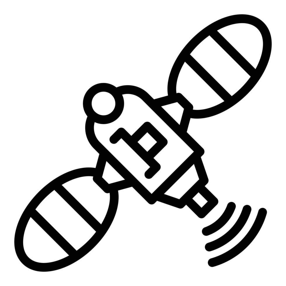 icono de tecnología satelital, estilo de esquema vector