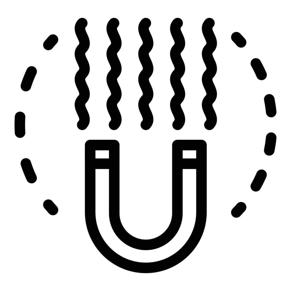 Magnet gravity icon, outline style vector