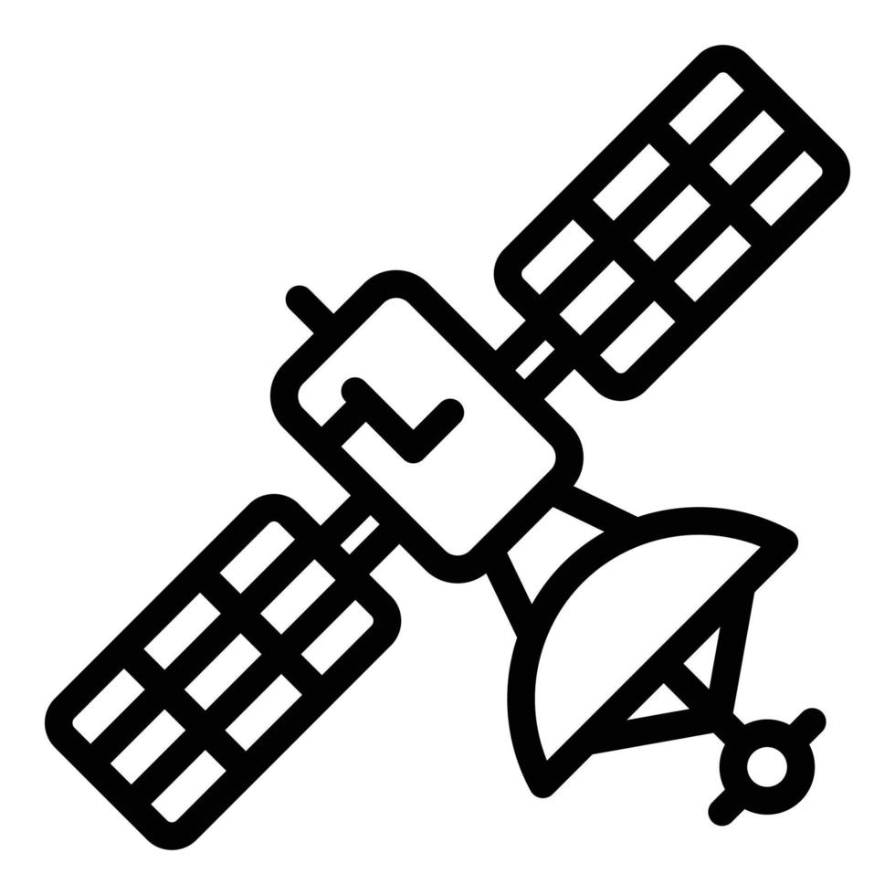 icono de satélite de estación digital, estilo de esquema vector