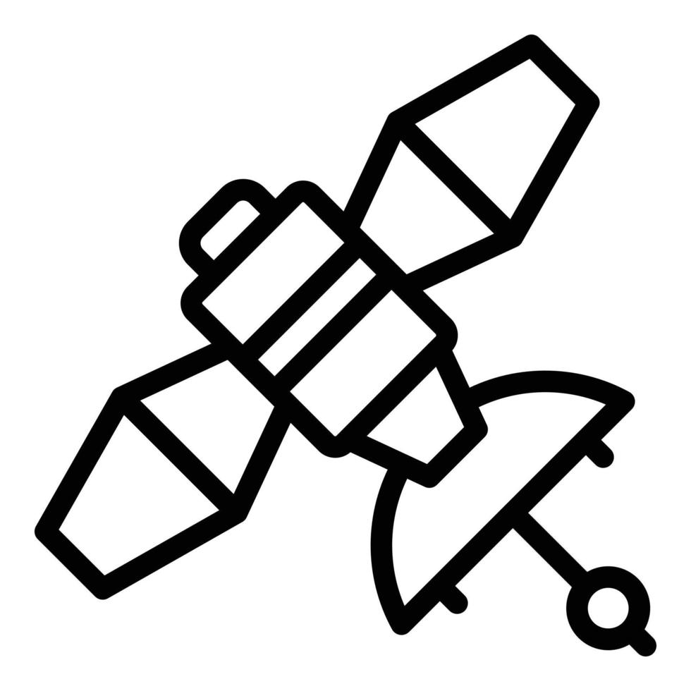 Planet artificial satellite icon, outline style vector