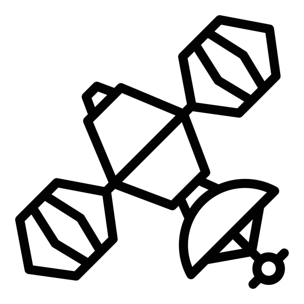 icono de satélite terrestre, estilo de esquema vector