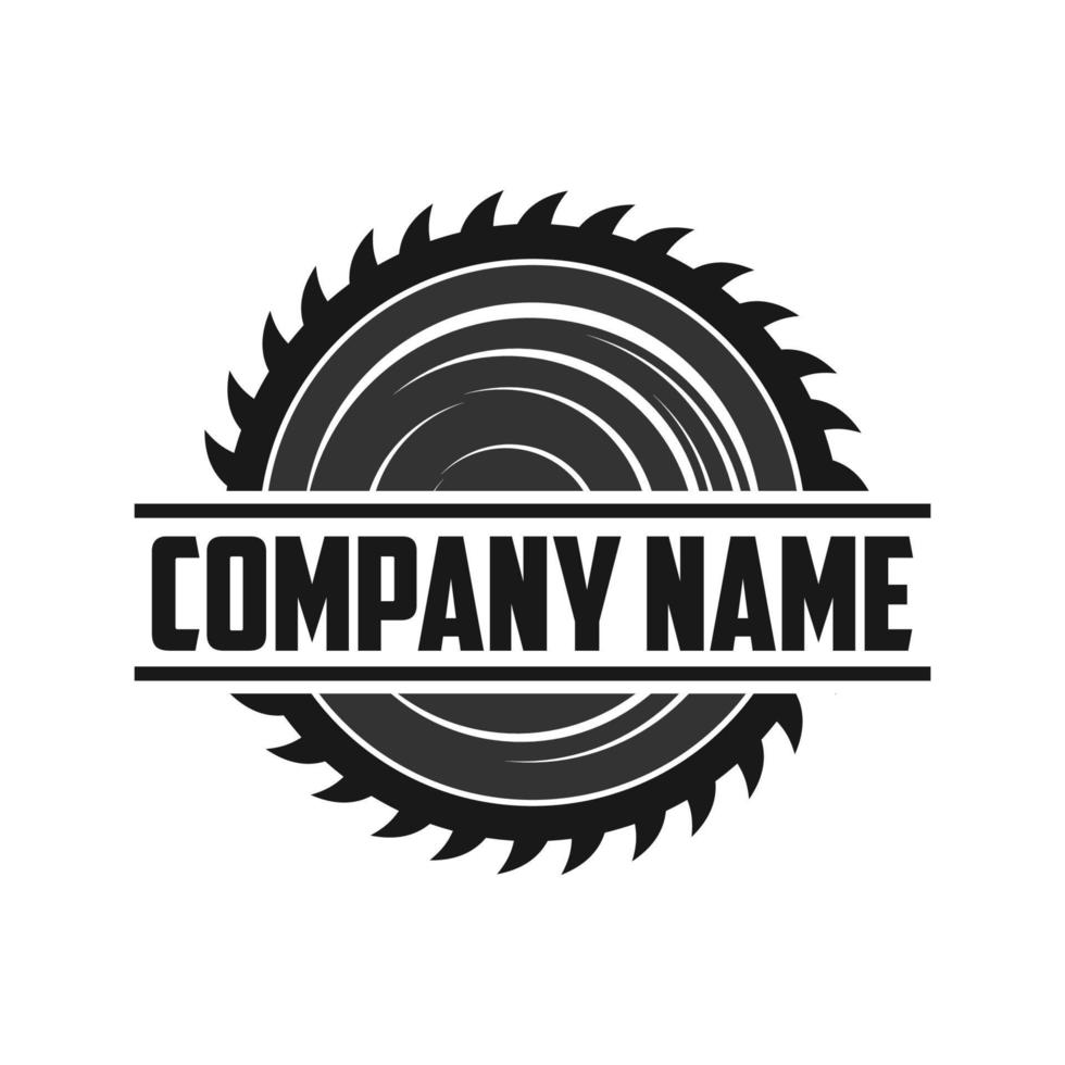 Vintage logo circular saw emblem silhouette vector