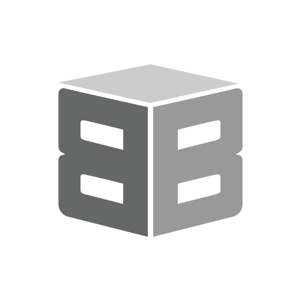 Letter BB logo in hexagon shape, cube logo with letter design for company identity. vector