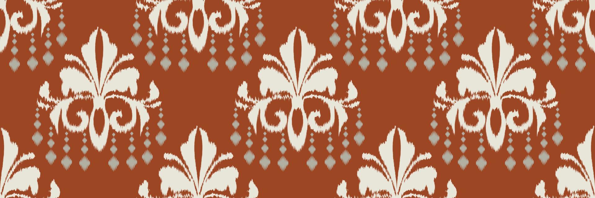 bordado escandinavo de damasco ikat, abstracto tribal sin costuras ikat, natividad étnica textil digital diseño asiático arte antiguo para estampados tela saree mughal franjas textura kurti kurtis kurtas vector