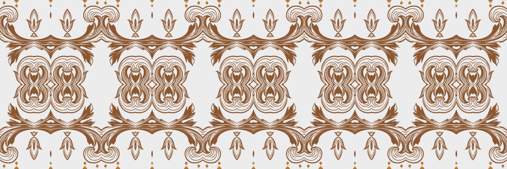ikat borde tribal africano patrón sin costuras. étnico geométrico batik ikkat vector digital diseño textil para estampados tela sari mogol cepillo símbolo franjas textura kurti kurtis kurtas