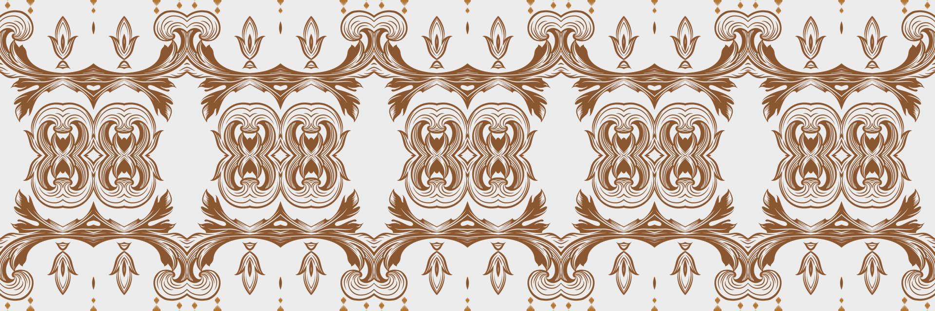 Ikat border tribal African Seamless Pattern. Ethnic Geometric Batik Ikkat Digital vector textile Design for Prints Fabric saree Mughal brush symbol Swaths texture Kurti Kurtis Kurtas