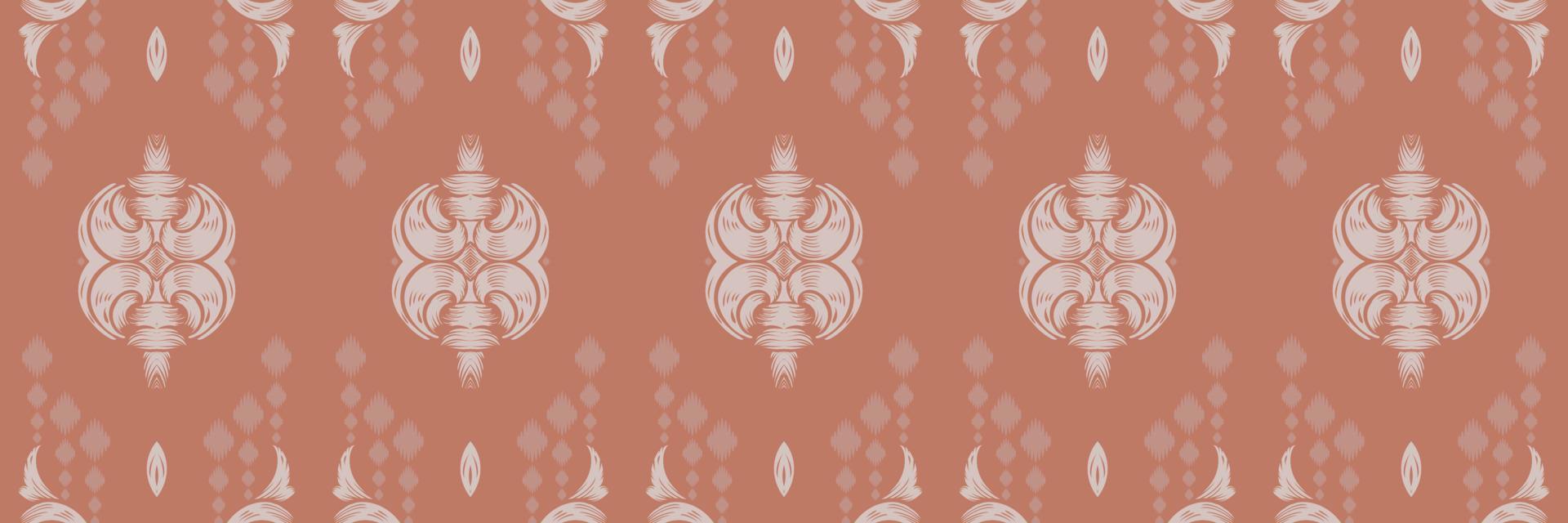 Ikat border tribal abstract Seamless Pattern. Ethnic Geometric Ikkat Batik Digital vector textile Design for Prints Fabric saree Mughal brush symbol Swaths texture Kurti Kurtis Kurtas
