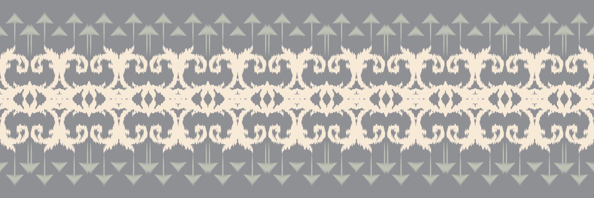 patrón sin costuras de arte tribal de borde ikat. étnico geométrico ikkat batik vector digital diseño textil para estampados tela sari mughal cepillo símbolo franjas textura kurti kurtis kurtas