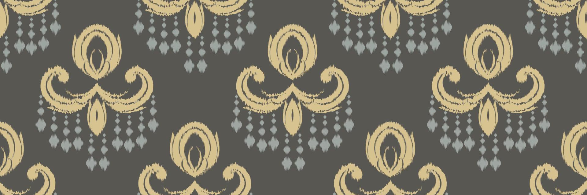 Ikat Damask Scandinavian embroidery, ikat seamless pattern tribal background, Asian design Digital textile Asian Design ancient art for Prints Fabric saree Mughal Swaths texture Kurti Kurtis Kurtas vector