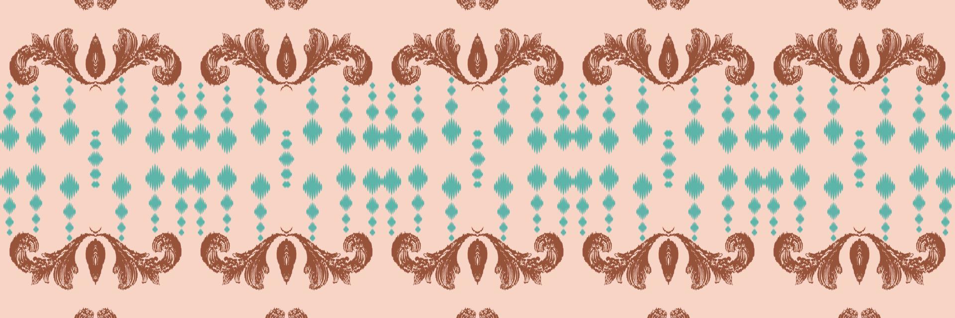 Ikkat or ikat frame batik textile seamless pattern digital vector design for Print saree Kurti Borneo Fabric border brush symbols swatches cotton