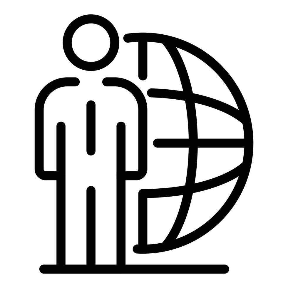 icono de formación empresarial global, estilo de esquema vector