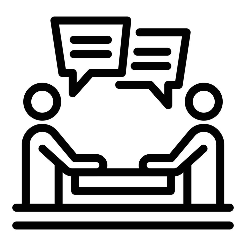 Business meeting icon, outline style vector