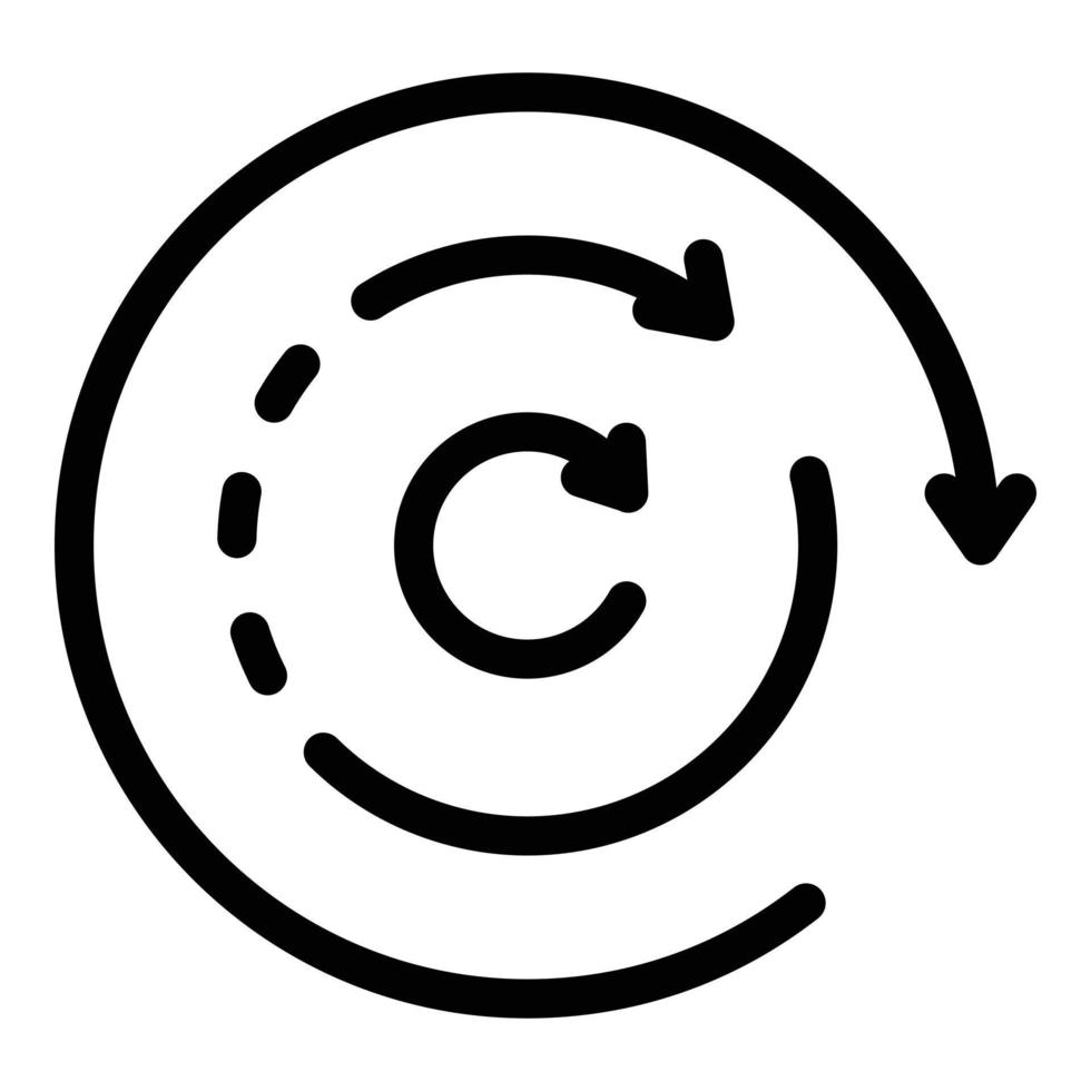 Gravity direction icon, outline style vector