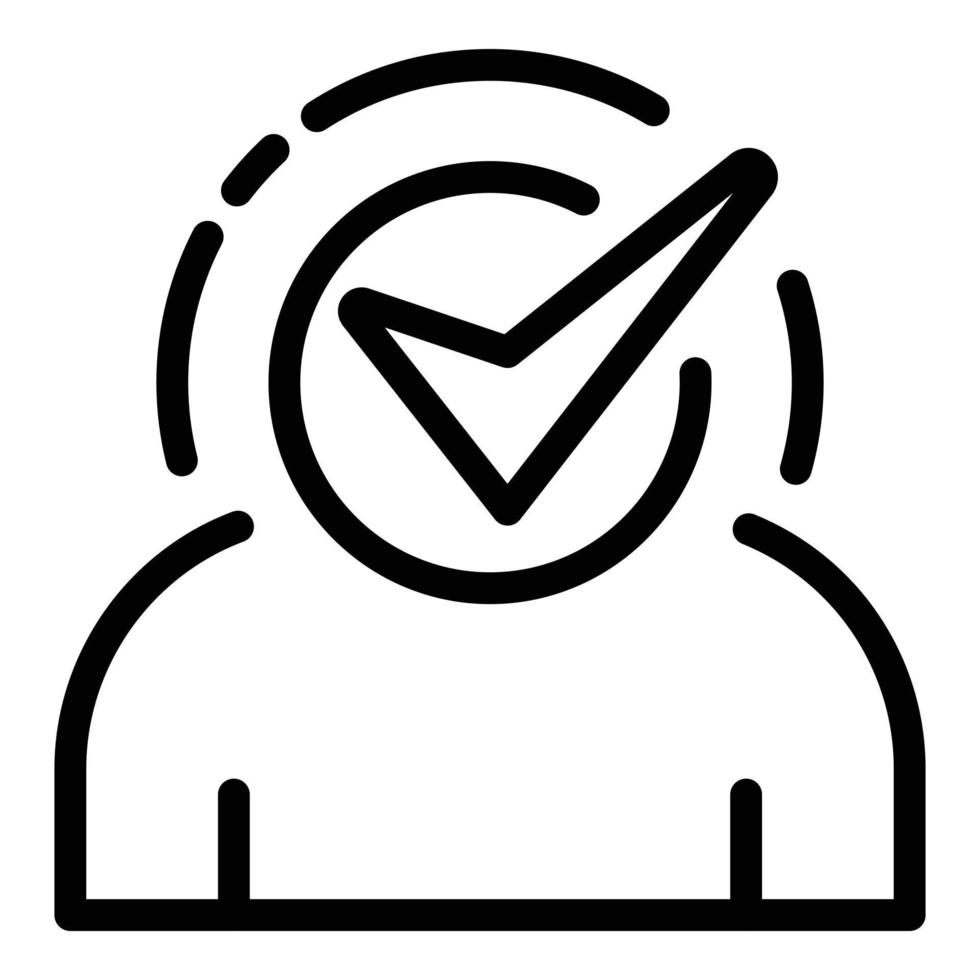 Approved business manager icon, outline style vector