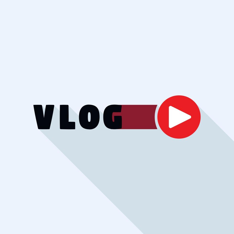 logotipo de vlog de promoción, estilo plano vector