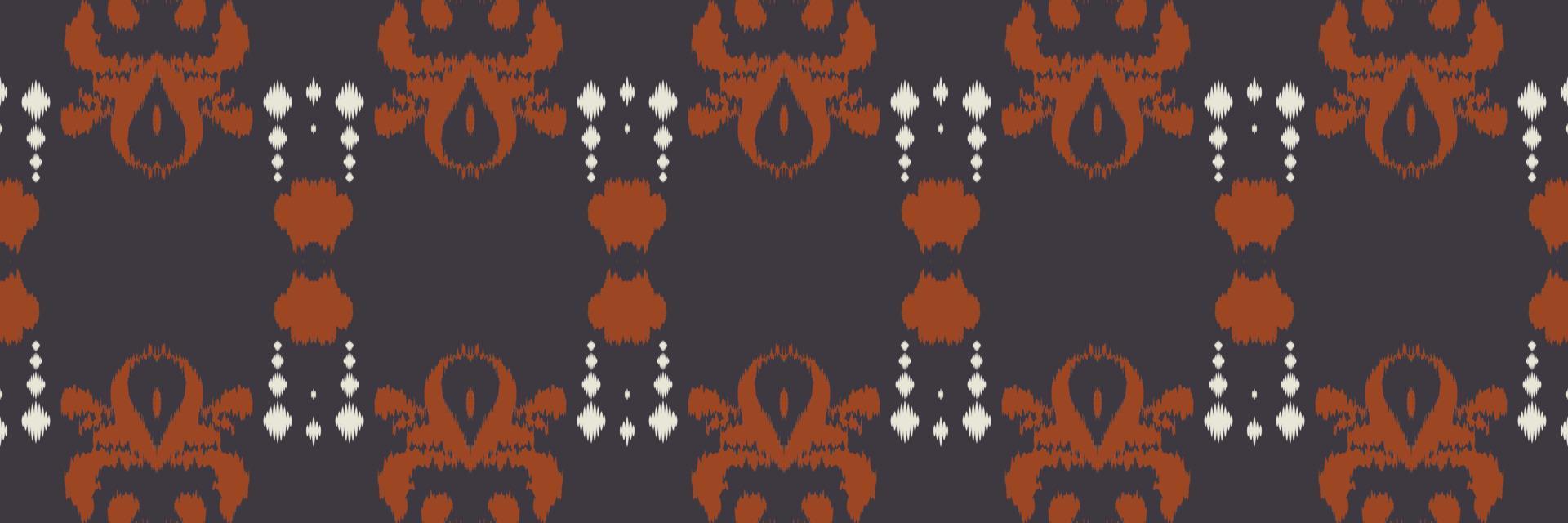 Ikat frame batik textile seamless pattern digital vector design for Print saree Kurti Borneo Fabric border brush symbols swatches designer