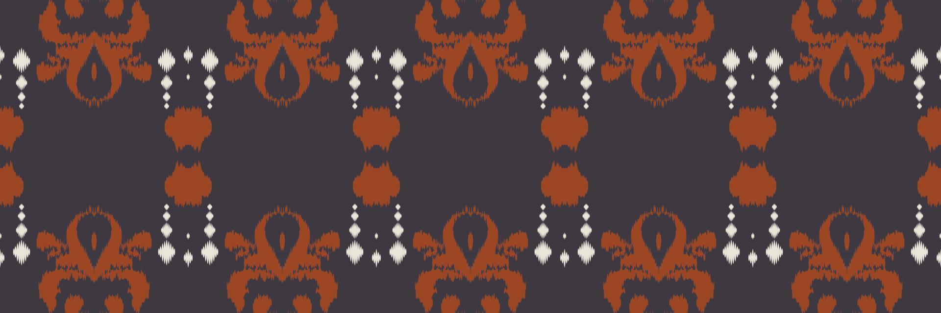 Ikat frame batik textile seamless pattern digital vector design for Print saree Kurti Borneo Fabric border brush symbols swatches designer