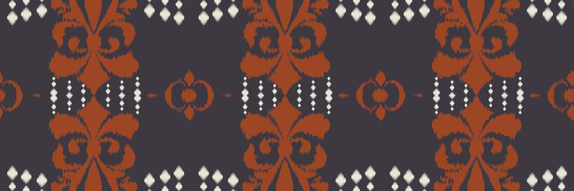 Ikat frame batik textile seamless pattern digital vector design for Print saree Kurti Borneo Fabric border brush symbols swatches designer