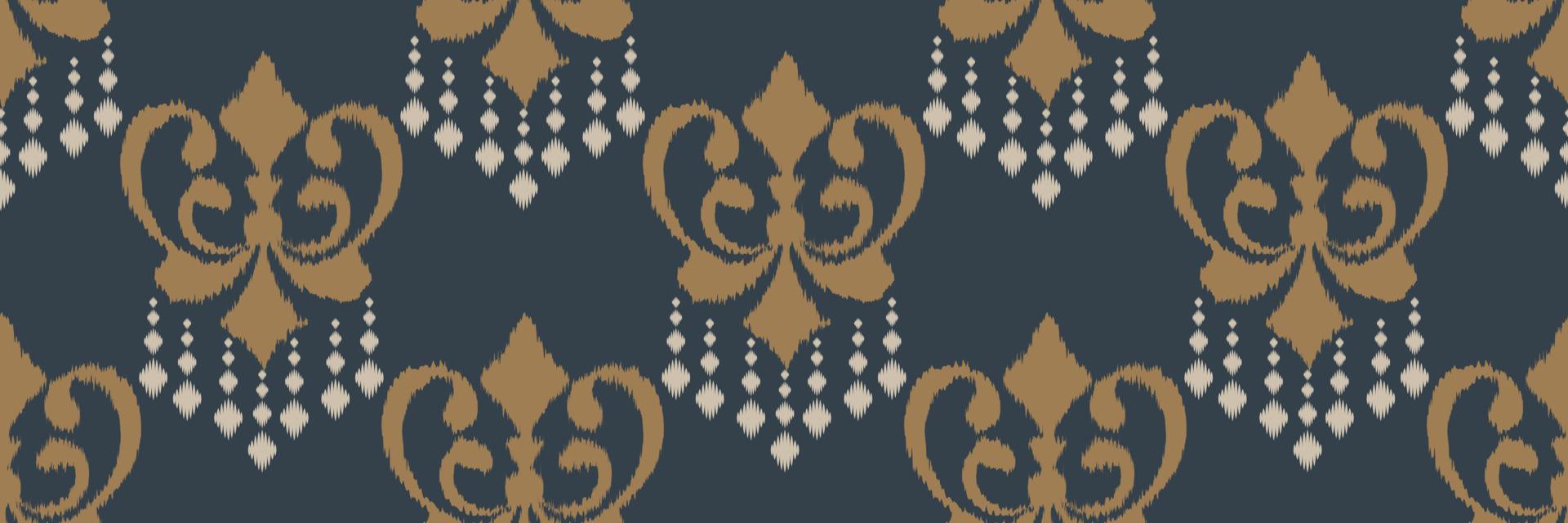 Ikat Damask Scandinavian embroidery, ikat seamless tribal abstract, Fashion pattern Digital textile Asian Design ancient art for Prints Fabric saree Mughal Swaths texture Kurti Kurtis Kurtas vector