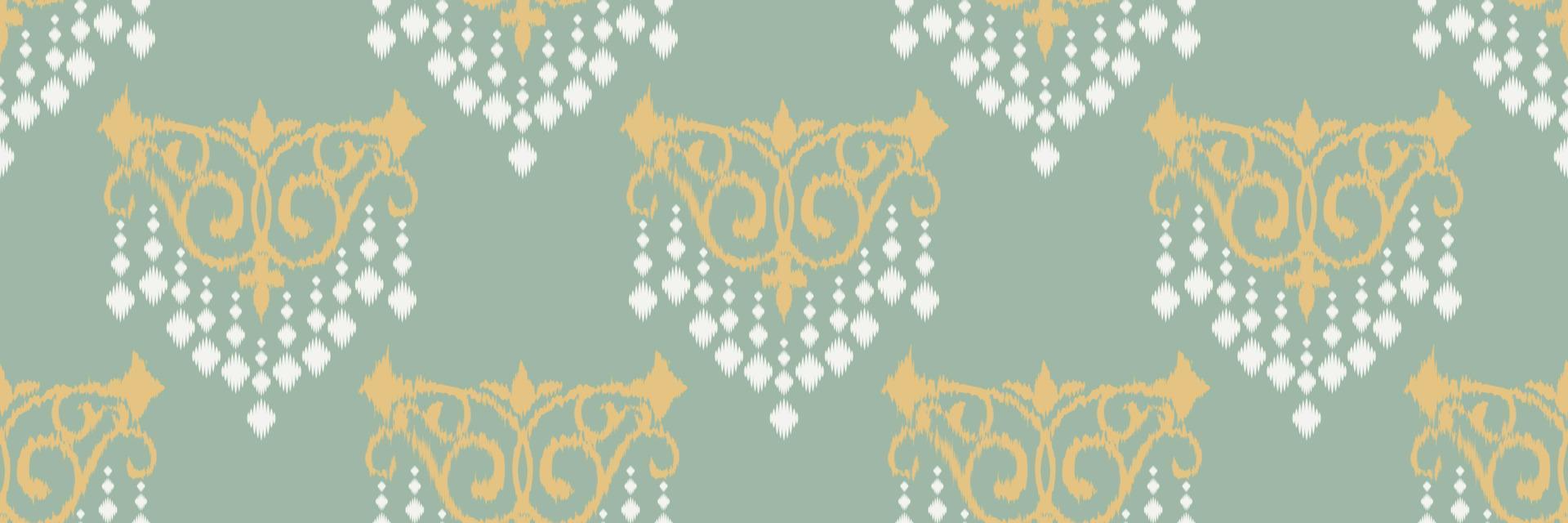 Ikat Damask Scandinavian embroidery, ikat seamless tribal backgrounds, Fashion pattern Digital textile Asian Design ancient art for Prints Fabric saree Mughal Swaths texture Kurti Kurtis Kurtas vector