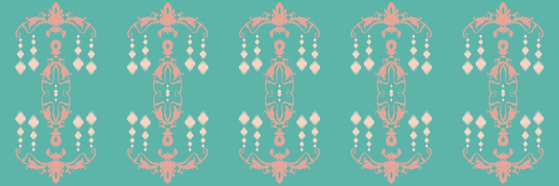 Ikkat or ikat flowers batik textile seamless pattern digital vector design for Print saree Kurti Borneo Fabric border brush symbols swatches designer
