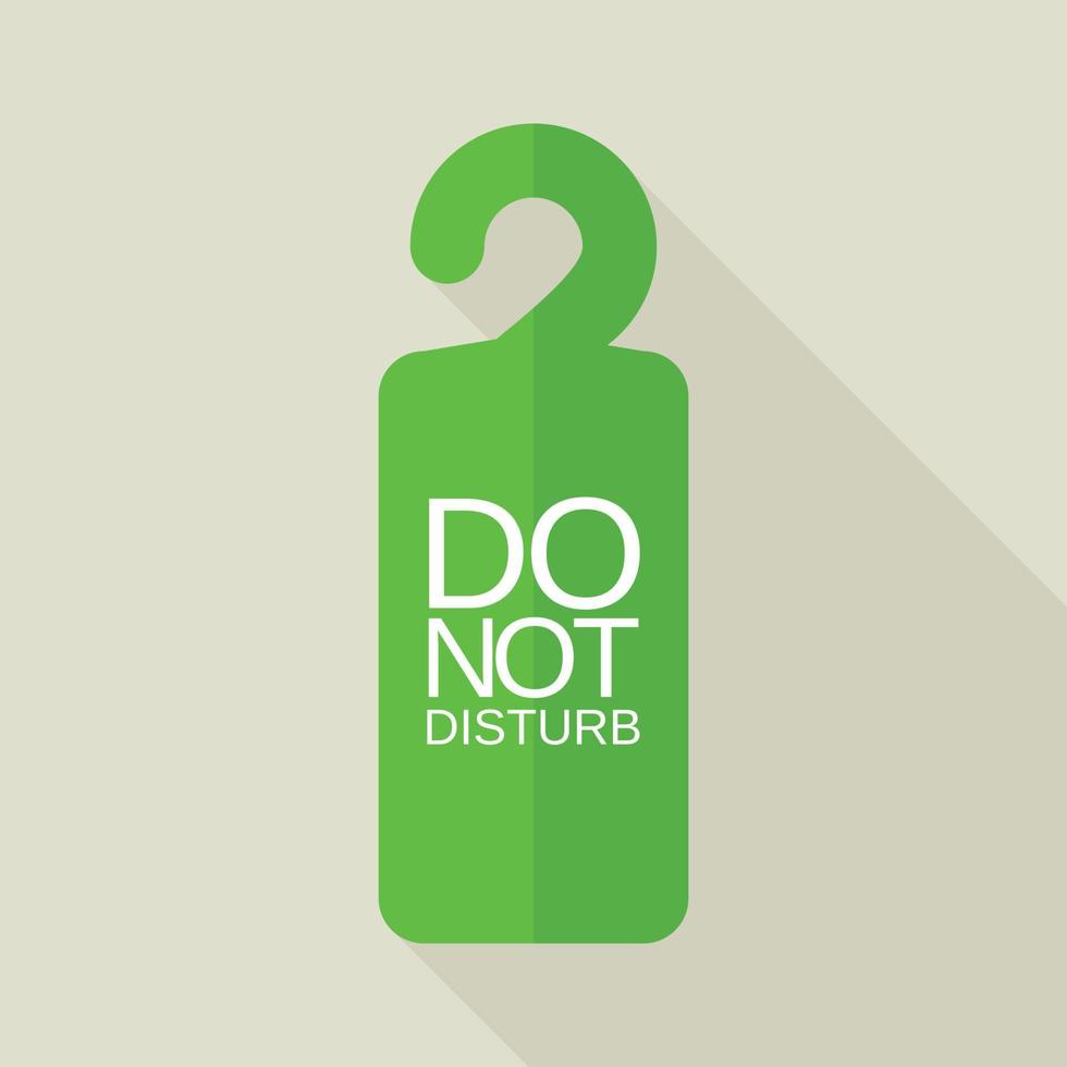 Green do not disturb tag icon, flat style vector