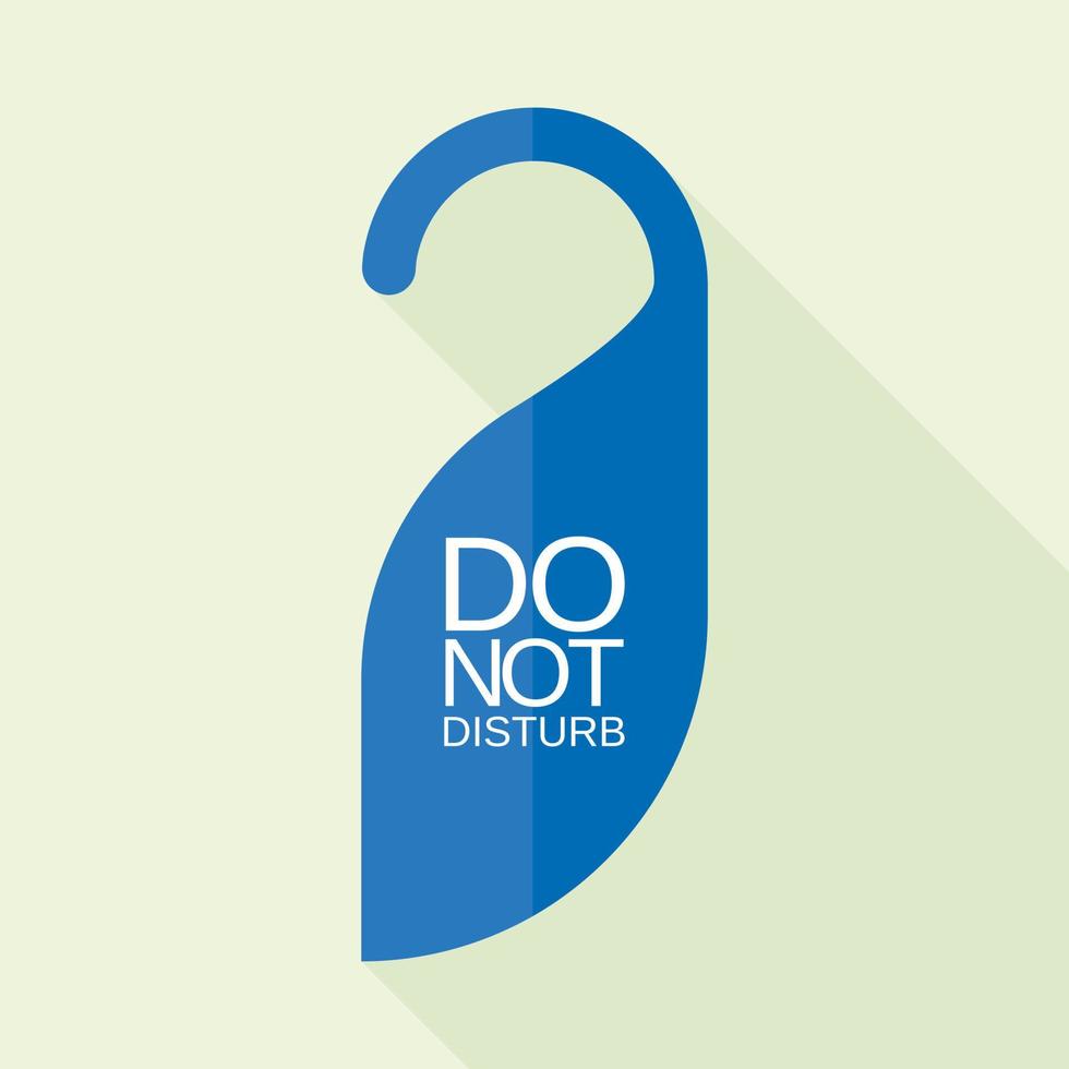 Blue door tag icon, flat style vector