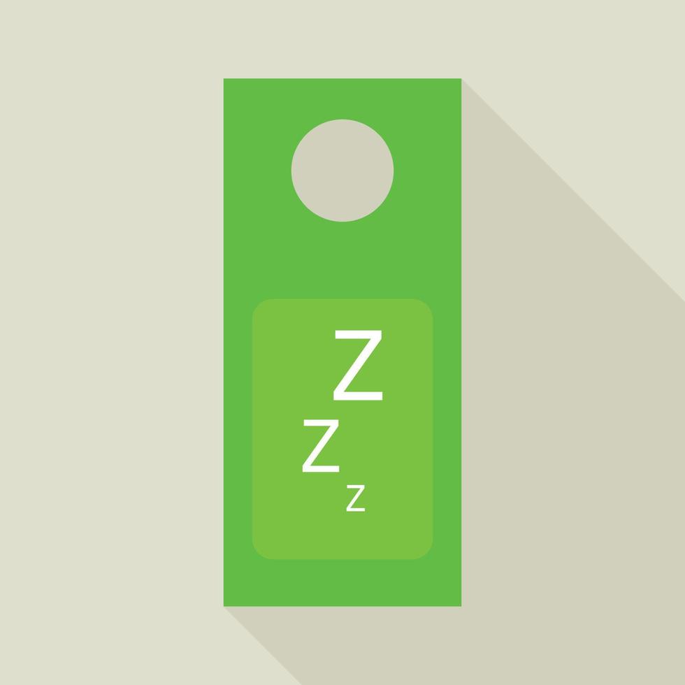 Sleeping door tag icon, flat style vector