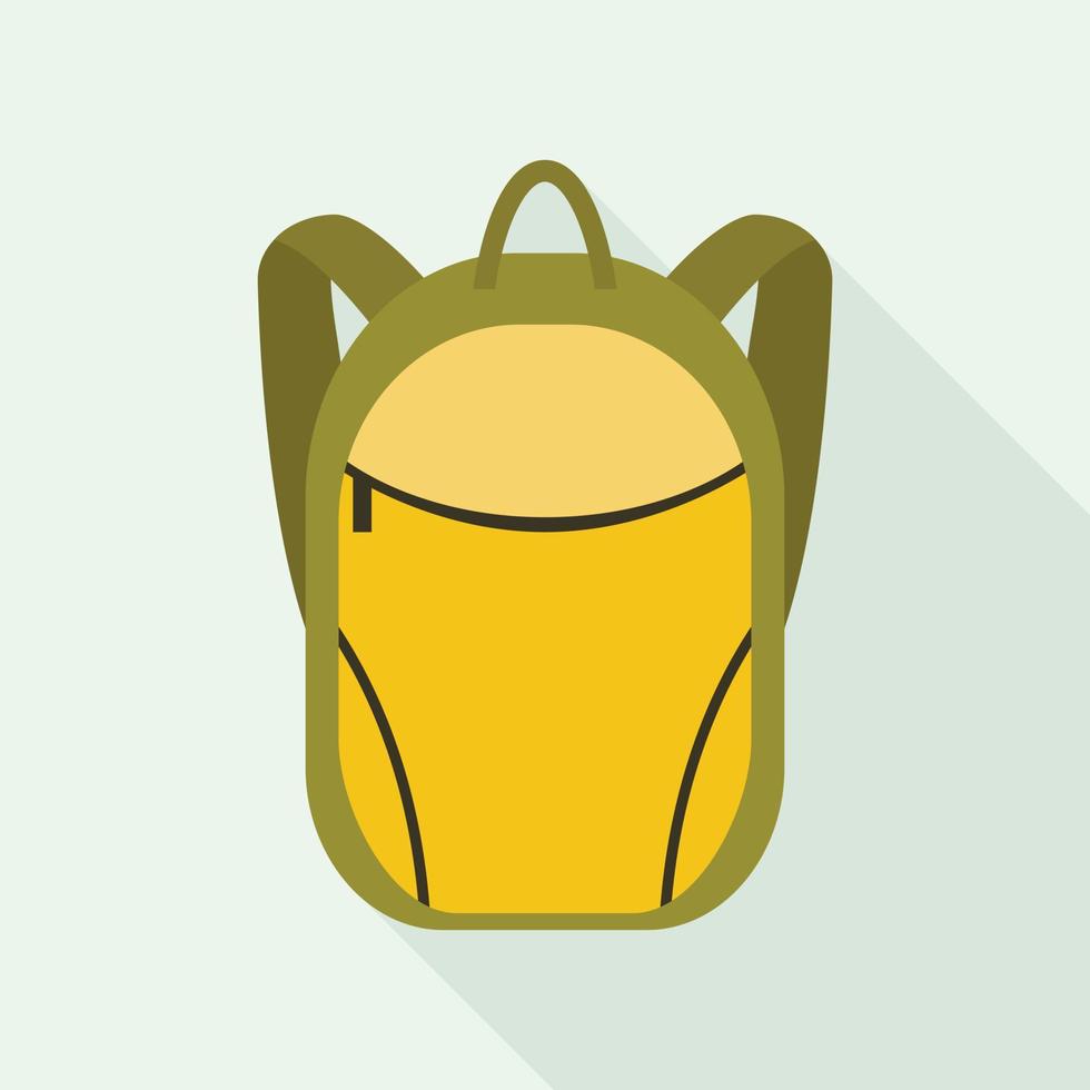 icono de mochila de niño, estilo plano vector