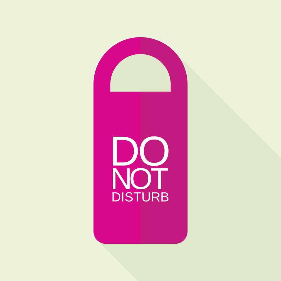 Pink dont disturb tag icon, flat style vector