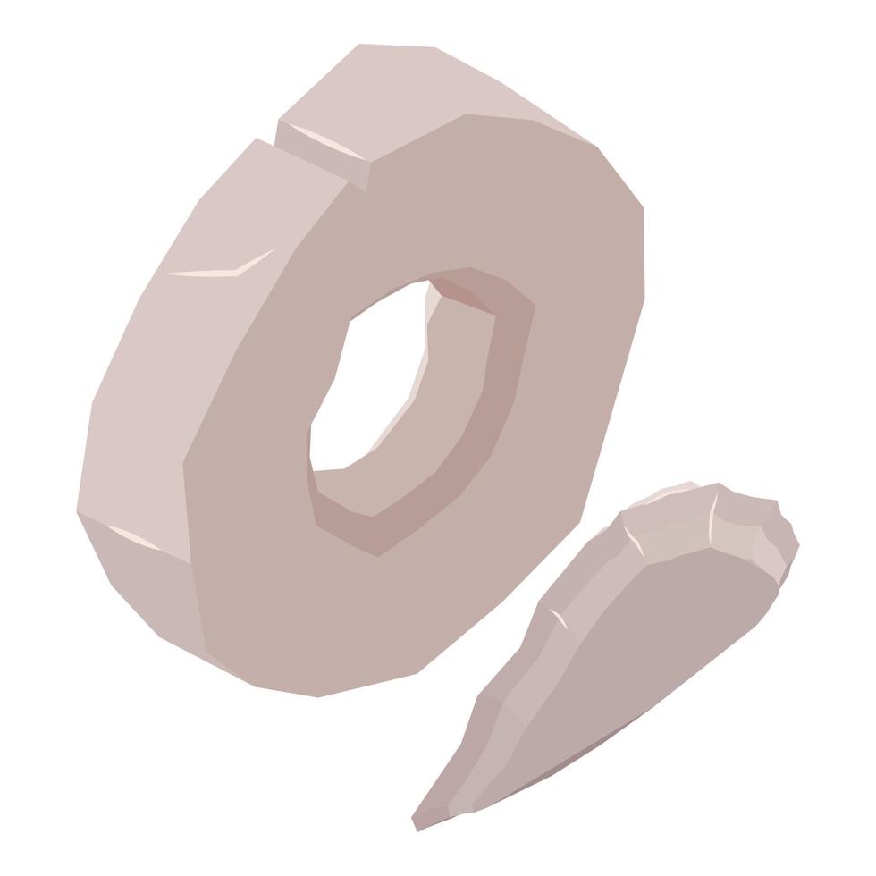Wheel invention icon, isometric style vector