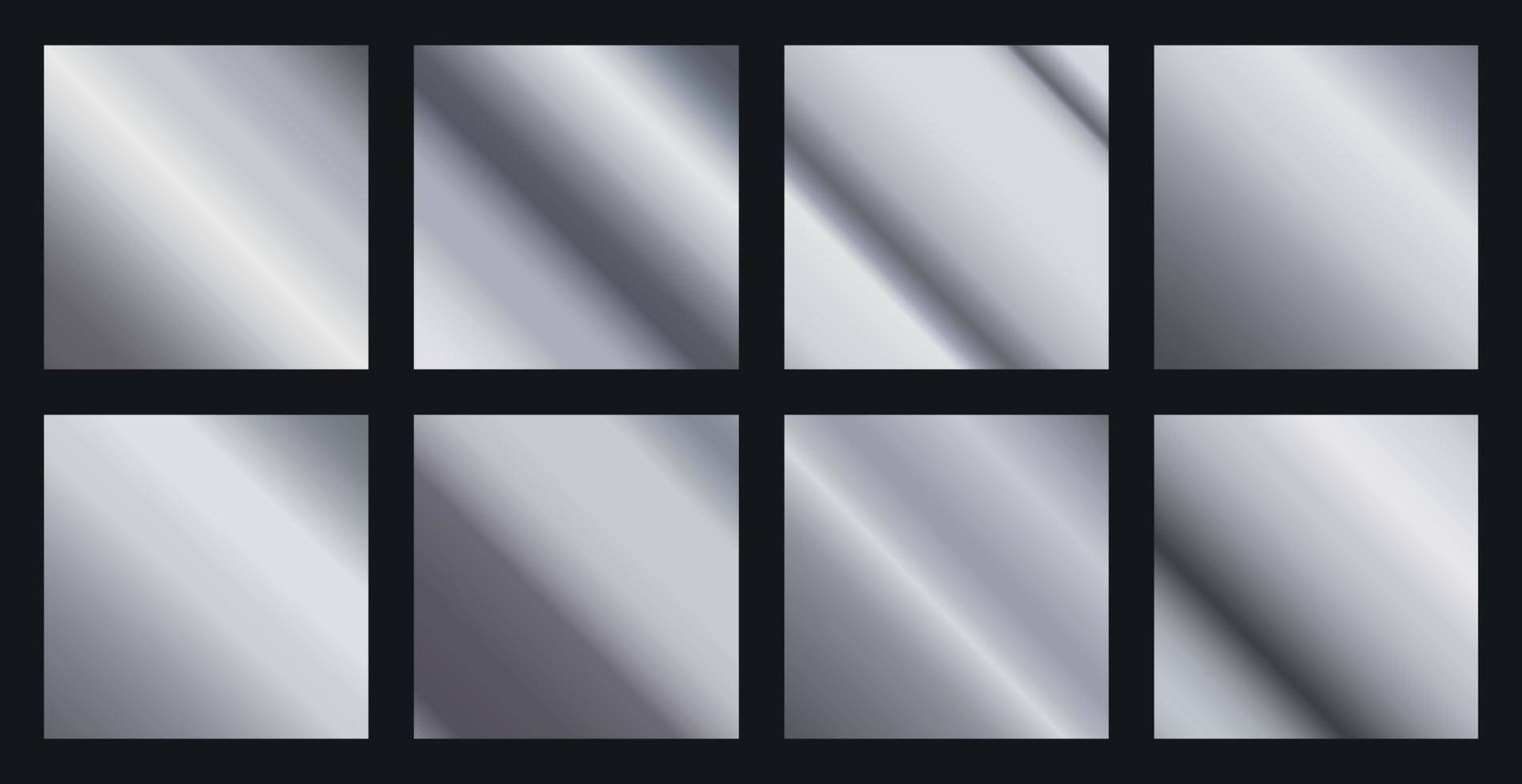 Set of 8 pcs. aluminum backgrounds texture - Vector