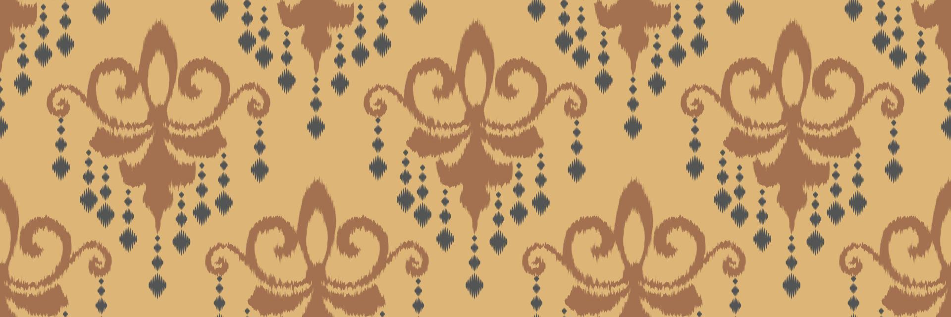 bordado escandinavo de damasco ikat, azteca tribal sin costuras ikat, natividad étnica textil digital diseño asiático arte antiguo para estampados tela sari mughal franjas textura kurti kurtis kurtas vector