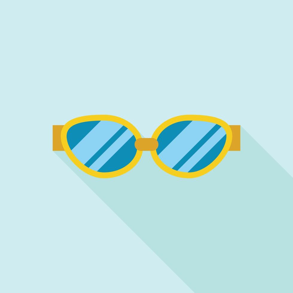 icono de gafas de natación, estilo plano vector