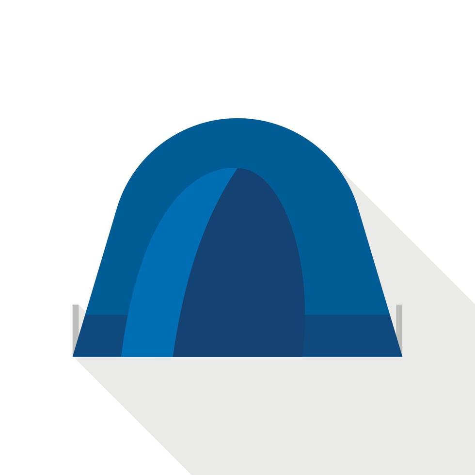 Blue tent icon, flat style vector