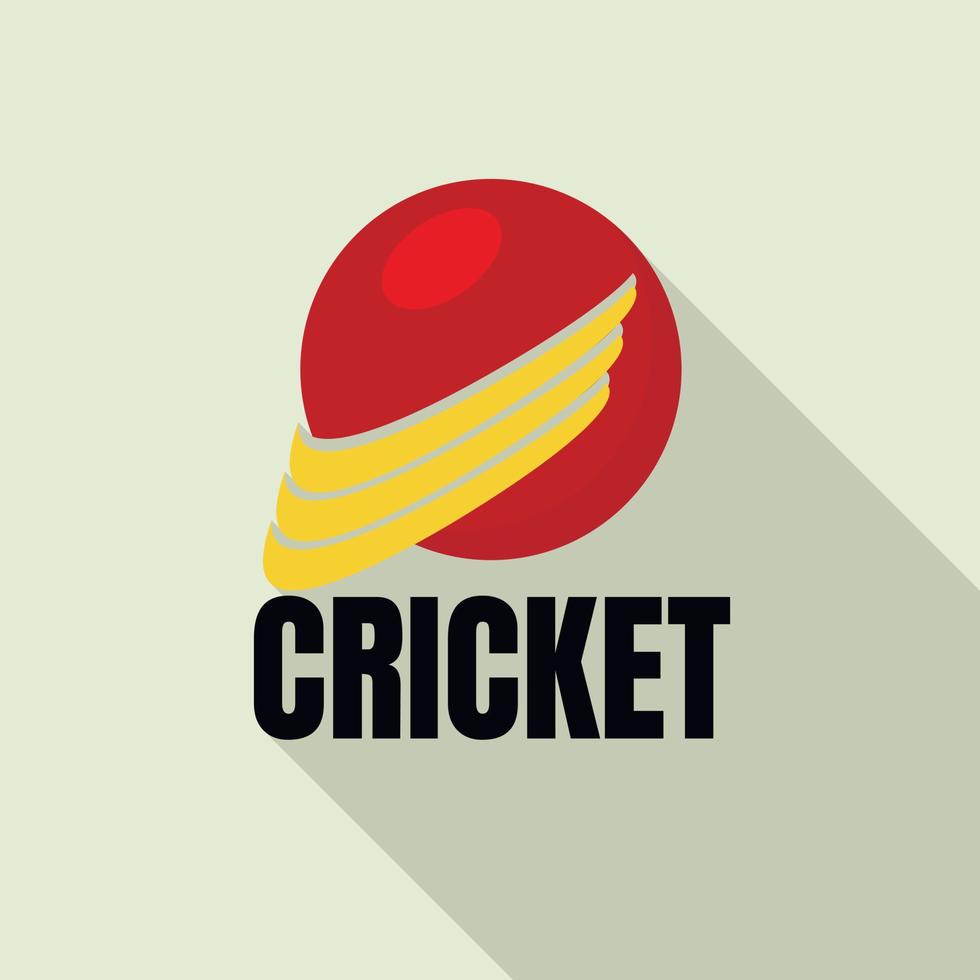 Cricket logo, flat style vector
