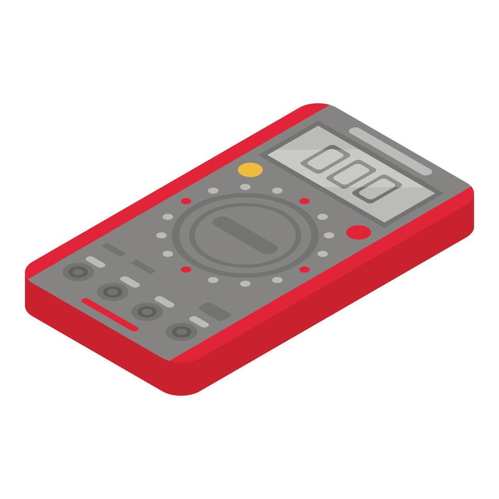 Red electric tester icon, isometric style vector