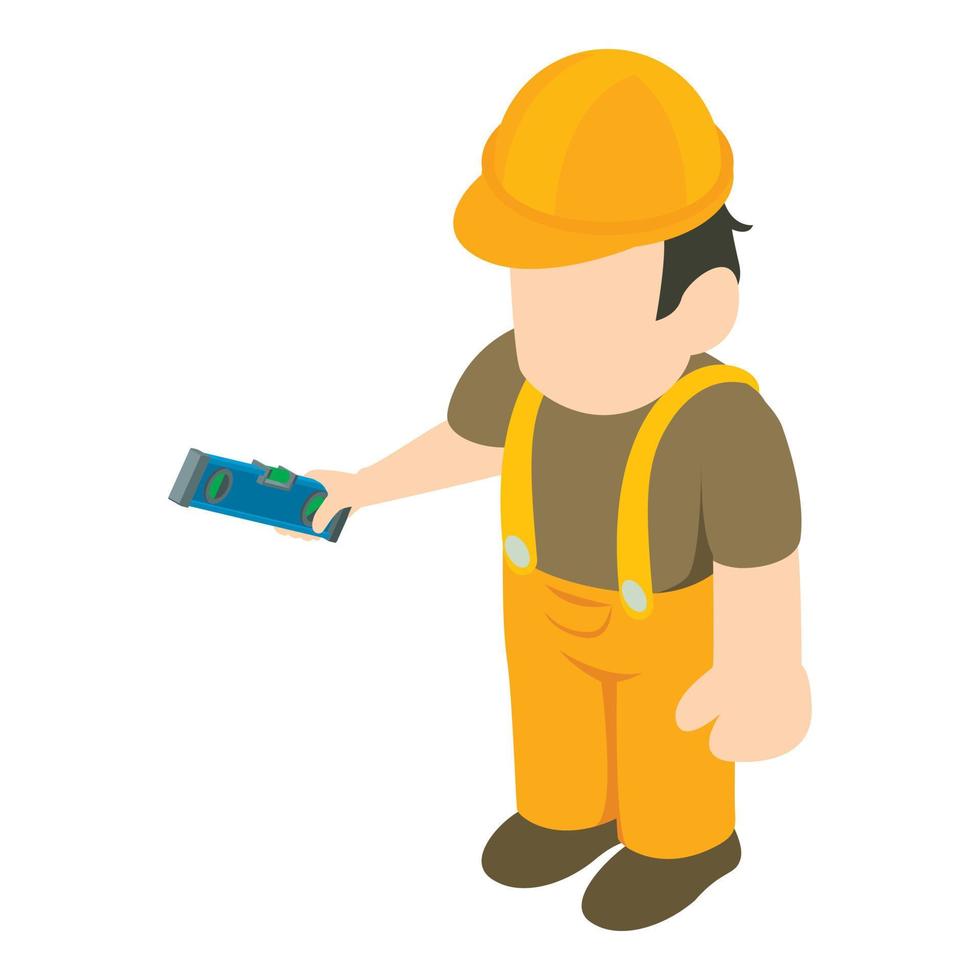 Builder icon, isometric style vector
