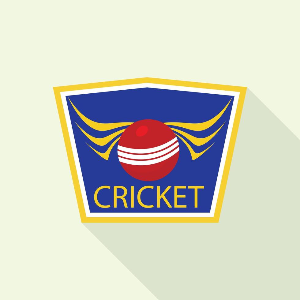 Cricket sport logo, flat style vector