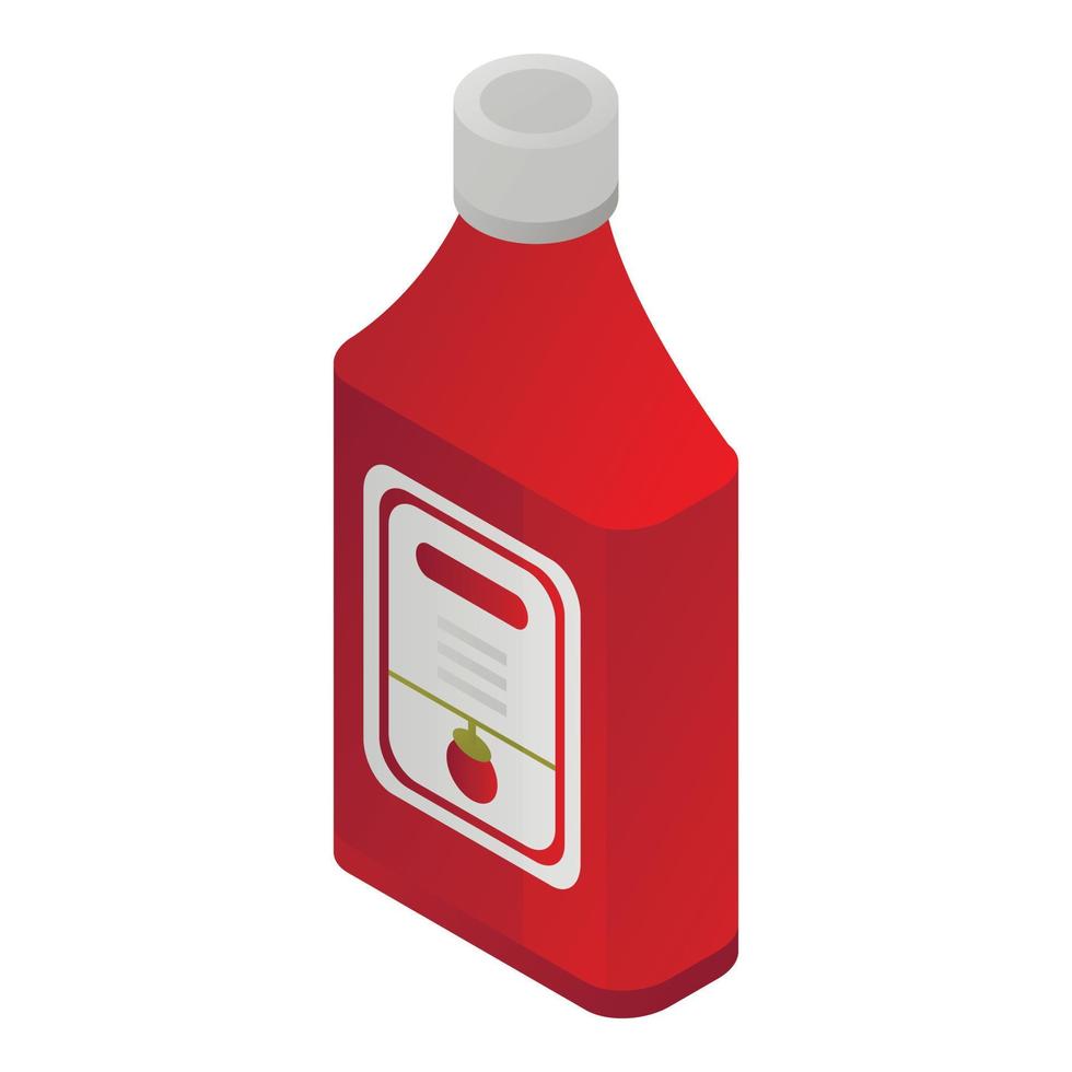 Ketchup bottle icon, isometric style vector
