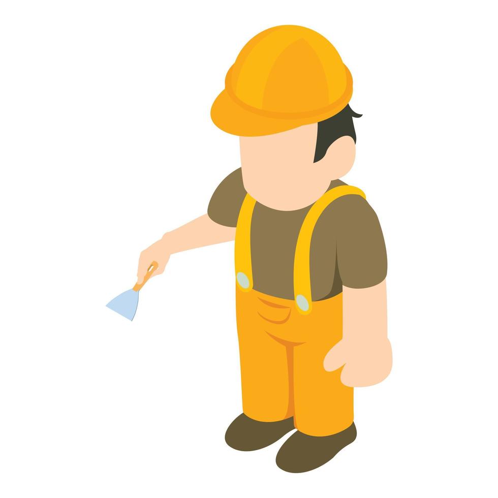 Plasterer icon, isometric style vector