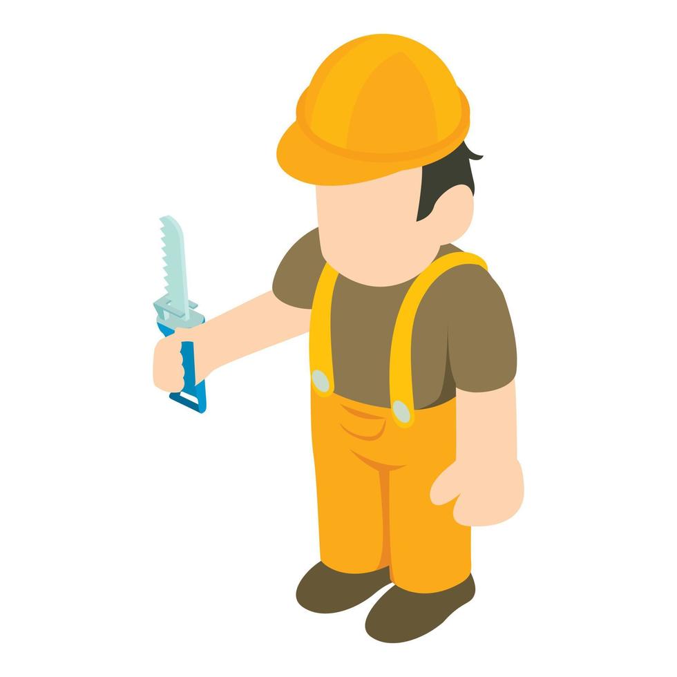 Carpenter icon, isometric style vector