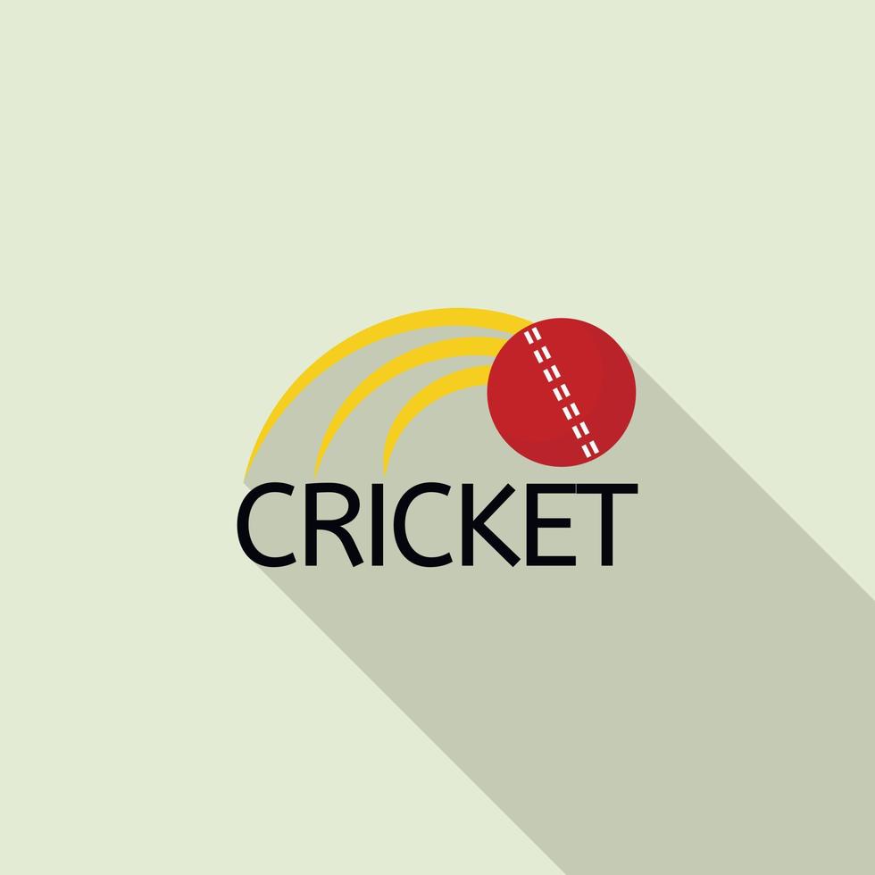 Cricket ball logo, flat style vector