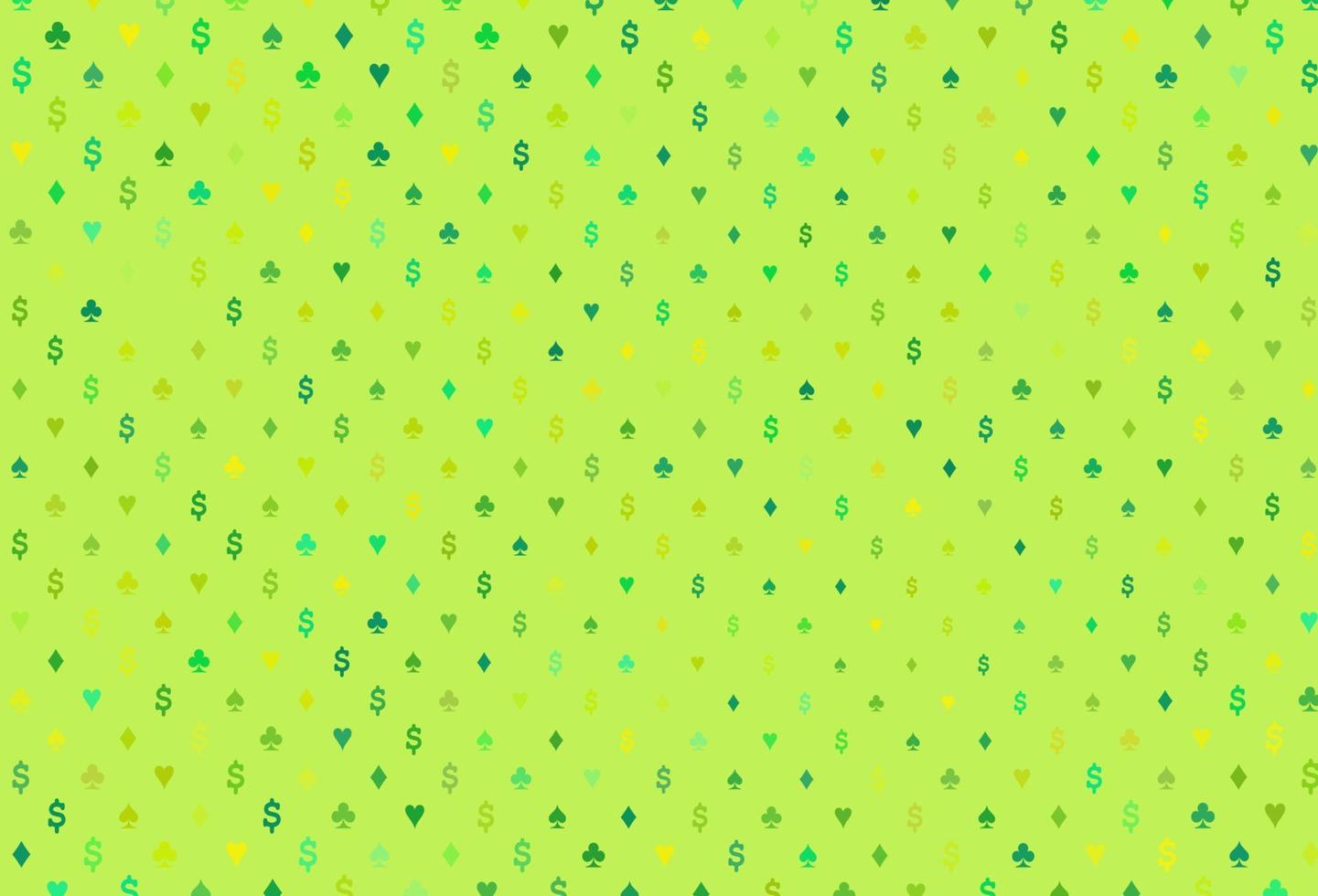 Light green, yellow vector pattern with symbol of cards.