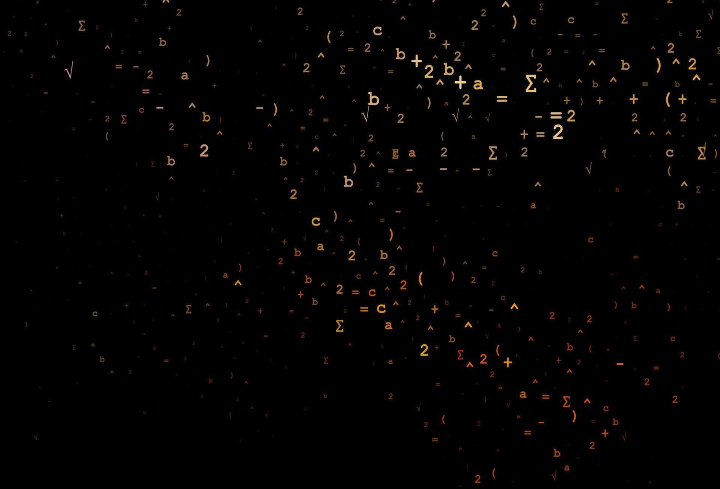 Dark Orange vector pattern with arithmetic signs.