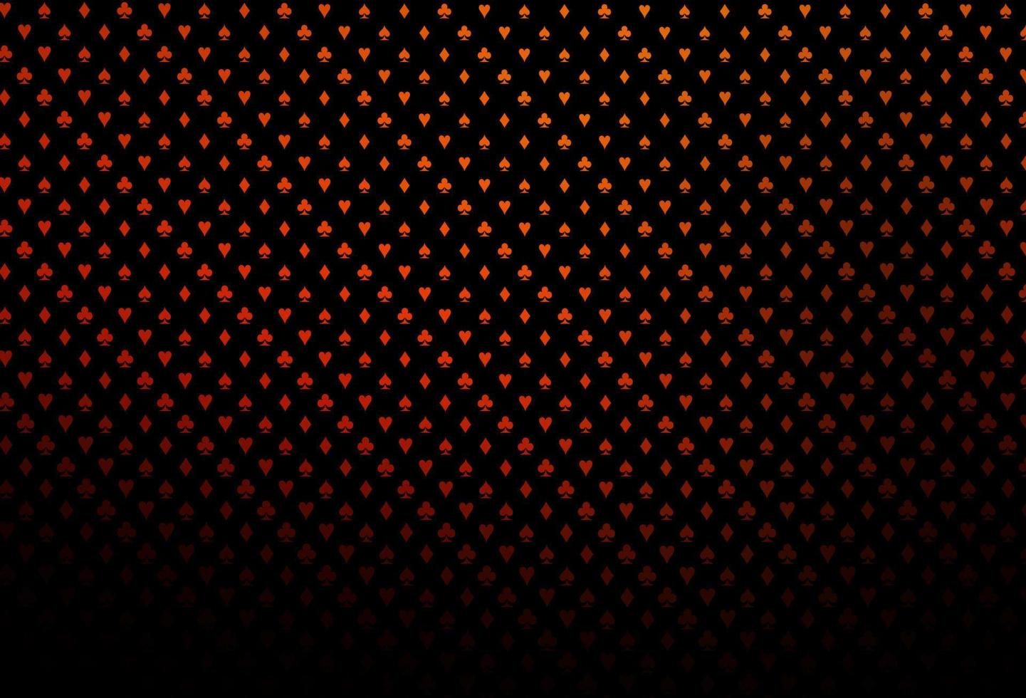 Dark orange vector template with poker symbols.