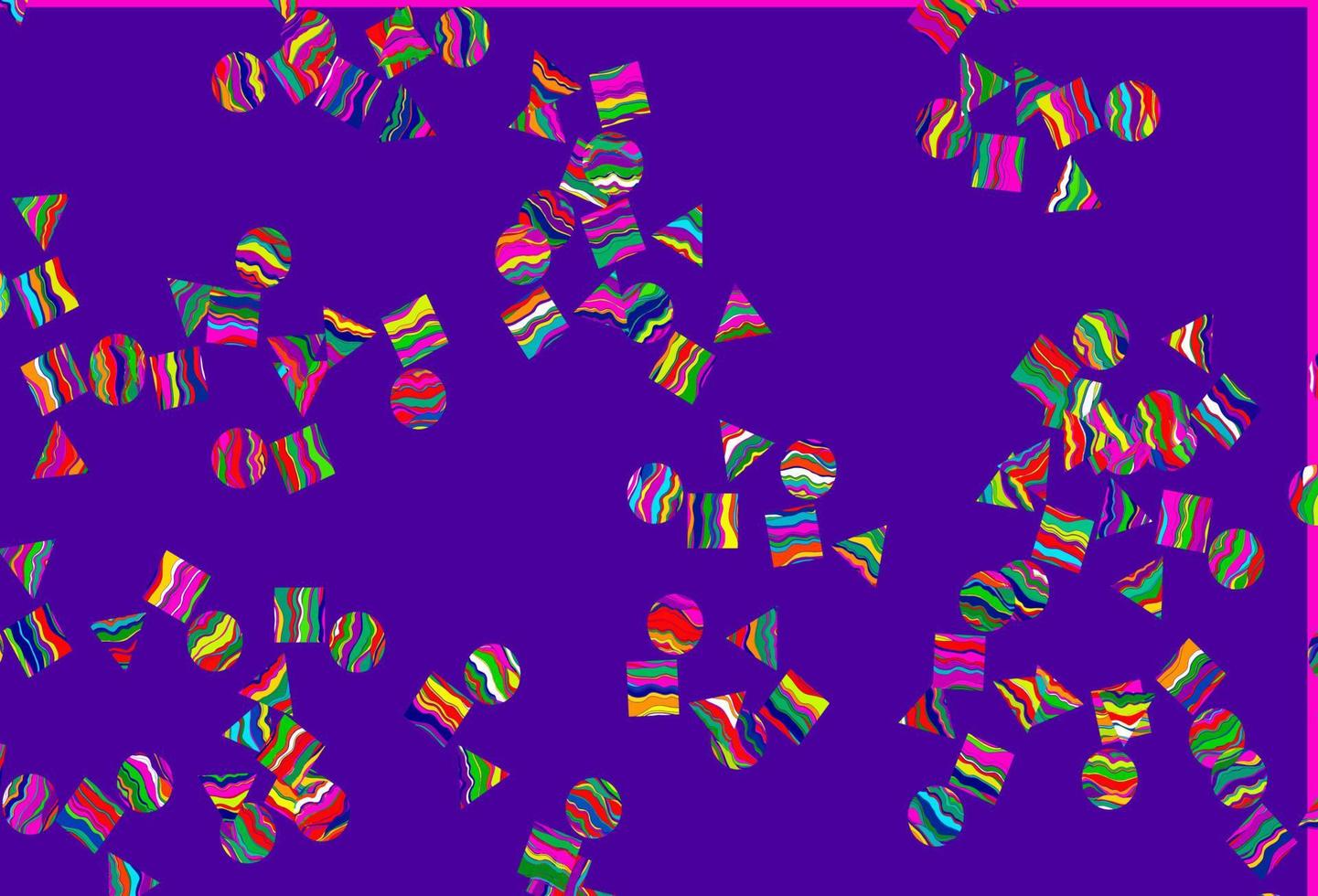 Light Multicolor, Rainbow vector layout with circles, lines, rectangles.