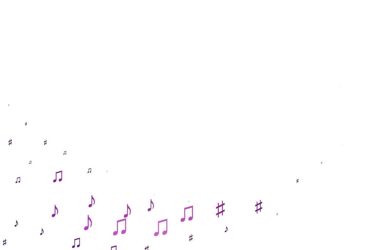 patrón de vector rosa claro con elementos de la música.