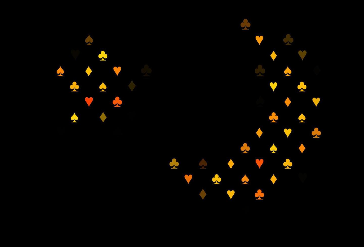 Dark orange vector texture with playing cards.