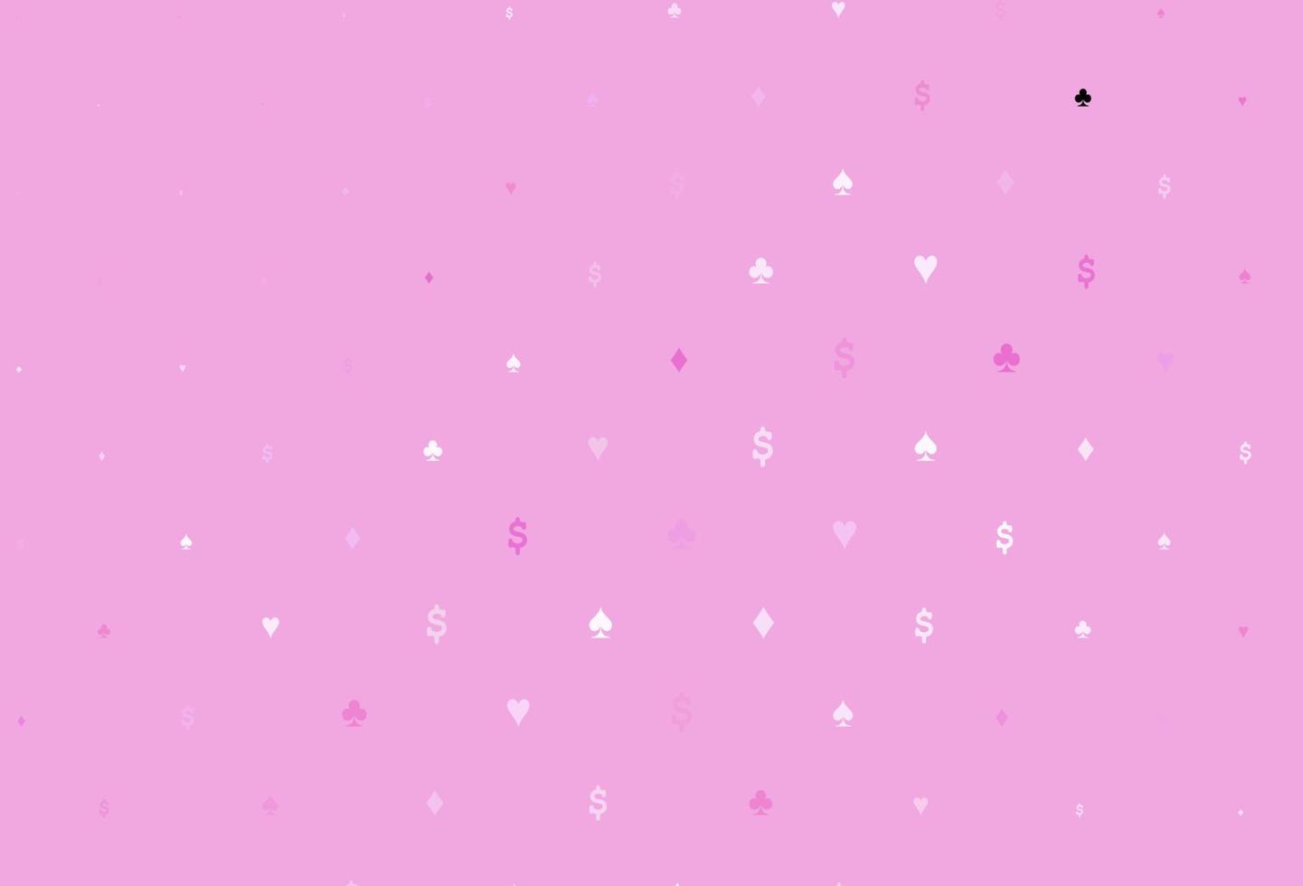 Light pink vector pattern with symbol of cards.
